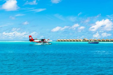 Güney Atoll, Dhidhoofinolhu, Maldivler - 04 Temmuz 2017: deniz uçağı