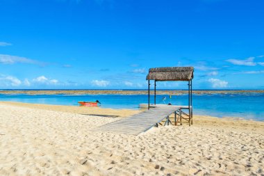 Powerboat kristal su okyanusun içinde