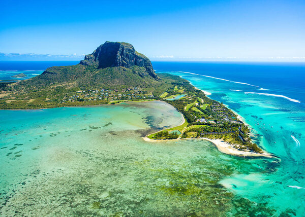Aerial view of Mauritius island