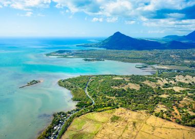 Mauritius Adası 'nın havadan görünüşü