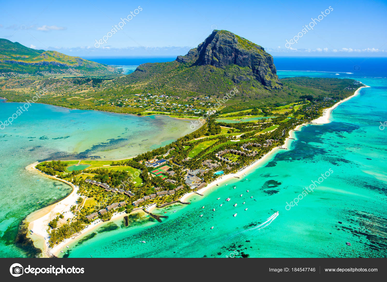 Pictures mauritius aerial view of mauritius island stock photo