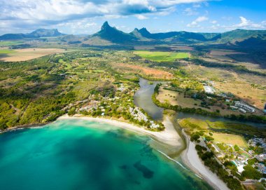 Mauritius Adası 'nın havadan görünüşü
