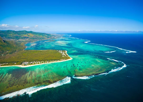 Mauritius-sziget légi kilátása — Stock Fotó