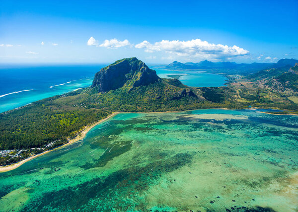 Aerial view of Mauritius island