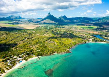 Mauritius Adası 'nın havadan görünüşü
