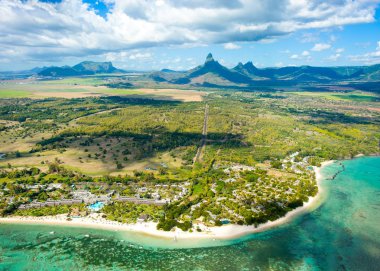 Mauritius Adası 'nın havadan görünüşü