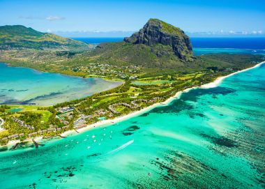 Mauritius Adası 'nın havadan görünüşü