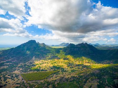 Mauritius Adası 'nın havadan görünüşü