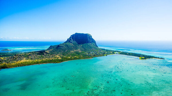 Aerial view of Mauritius island