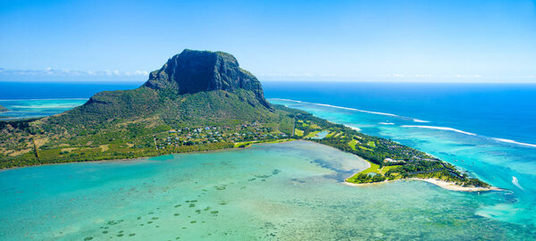 Aerial view of Mauritius island