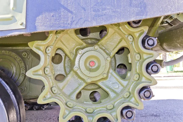 Caterpillar wheel of military transport — Stock Photo, Image