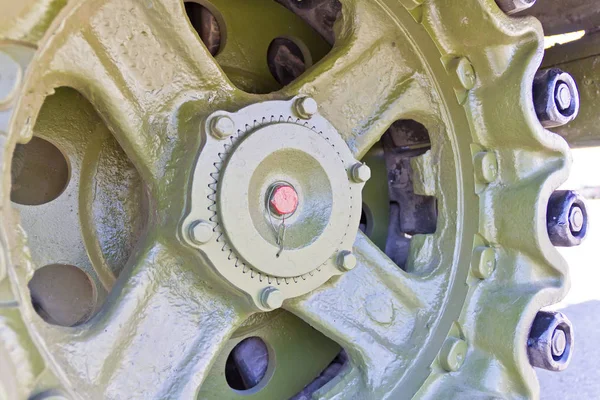 Caterpillar wheel of military transport — Stock Photo, Image