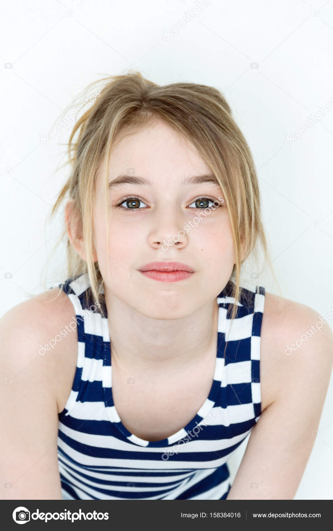 Cute Girl With Blond Long Hair Stock Photo C Julialine 158384016