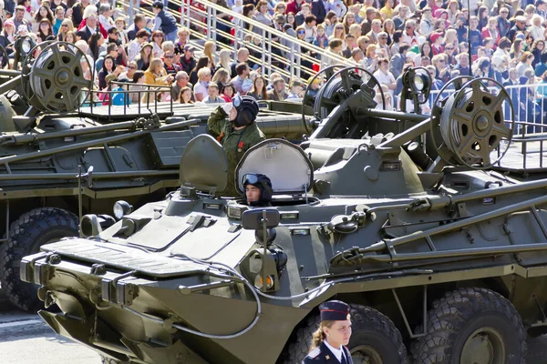 Samara Russia May 2016 Russian Military Transport Parade Annual Victory — Stock Photo, Image