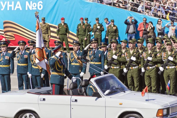 Samara Rusya Mayıs 2017 Rusya Askeri Geçit Töreni Geleneksel Zafer — Stok fotoğraf