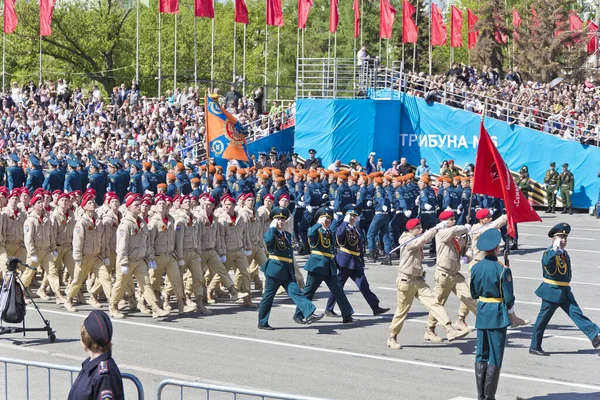 Самара Россия Мая Русские Солдаты Маршируют Параде День Победы Мая — стоковое фото