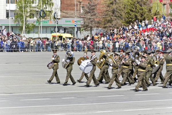 Samara Russie Mai 2017 Marche Orchestre Militaire Russe Défilé Jour — Photo