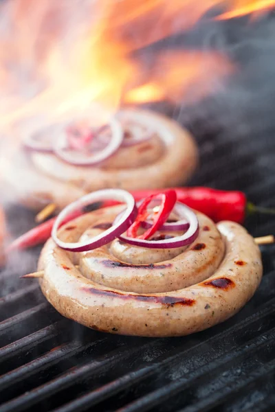 Salchichas de comino en la parrilla —  Fotos de Stock