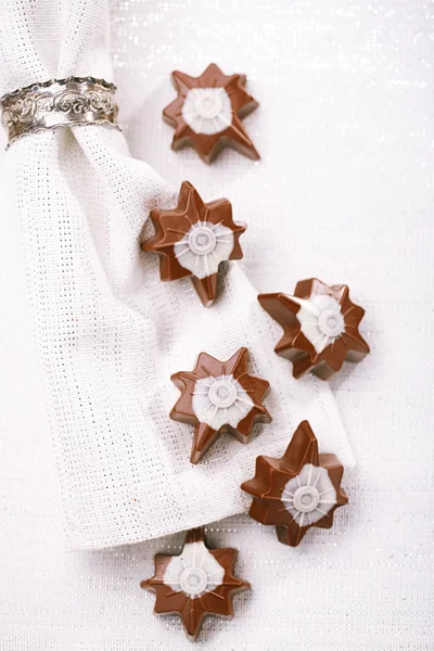 Chocolate christmas stars — Stock Photo, Image