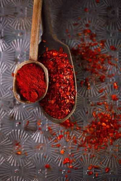 Red hot chilli paprika vločky — Stock fotografie
