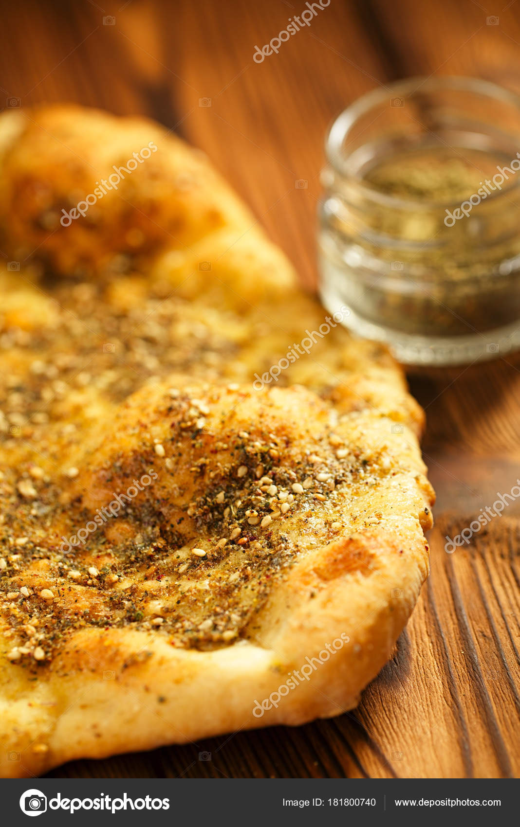 Zaatar Spice Mix Naan Bread Traditional Middle Eastern Blend Made