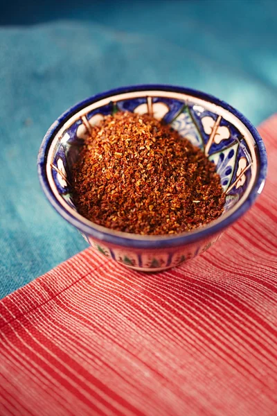 Natural Sun Dried Tomatoes Powder Sweet Savory Taste Bowl Color — Stock Photo, Image