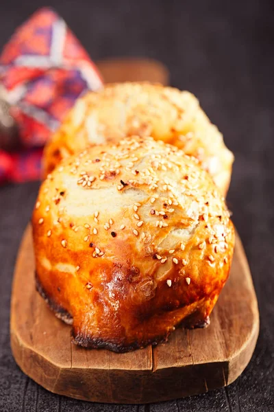 Samosa Samsa Traditionele Aziatische Vlees Gevulde Taarten Gebakken Tandoor — Stockfoto