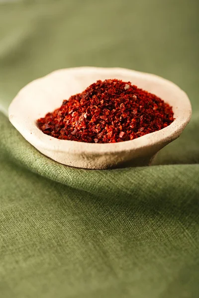 Mistura Especiarias Harissa Tradicional Chilles Quentes Vermelhos Marroquinos Misturados — Fotografia de Stock