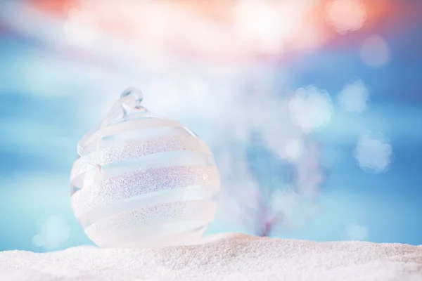Glitter christmas glass  bauble — 스톡 사진