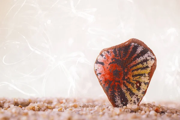 Sea stone  on  beach sand — 图库照片