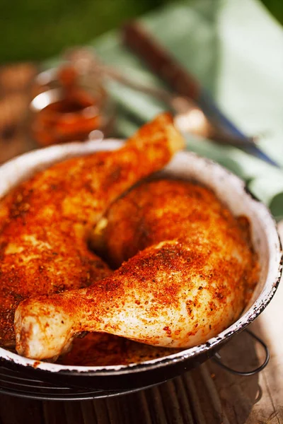 Chicken Legs Spiced Special Spice Blend — Stock Photo, Image