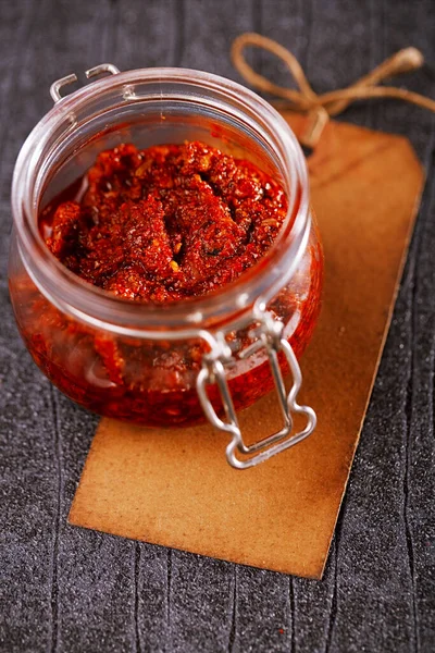 Extreme Hot Asian Chillies Garlic Paste Sauce Laza Lazdzhan — Stock Photo, Image