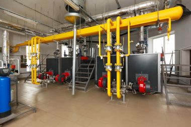 Bir su arıtma sistemi, bir sürü kaynatın ile iç gaz kazanı