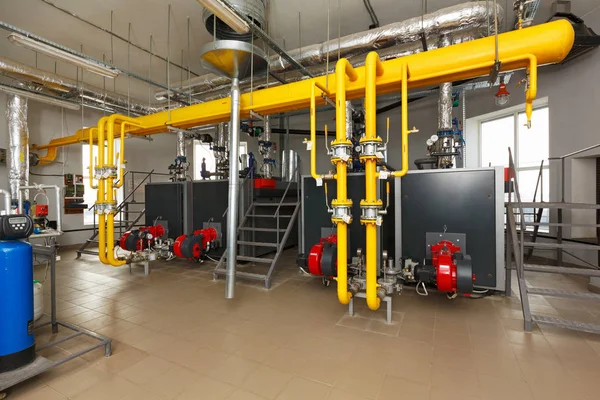 Interieur gas boiler met een water behandeling systeem, een heleboel kook — Stockfoto