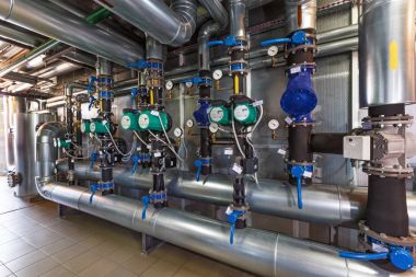İç modern gaz Kazan ev pompaları, vanalar, bir 