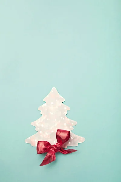 Karácsonyi üdvözlőlap-karácsony fa papír kivágott és szalag b Jogdíjmentes Stock Képek