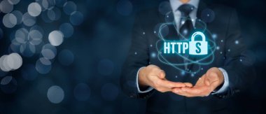 HTTPS - secured internet concept clipart