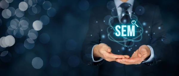Search engine marketing - conceito SEM . — Fotografia de Stock