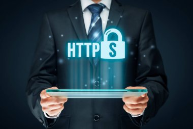 HTTPS - secured internet concept. clipart
