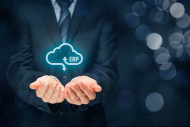 ERP cloud service concept clipart