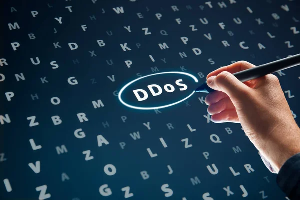 Концепція DDoS-атака — стокове фото