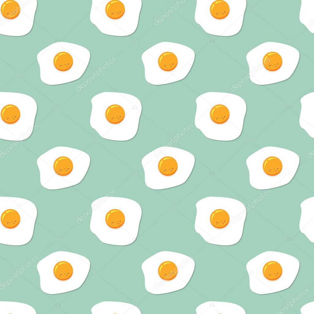 Vector Seamless Breakfast Pattern With Fried Eggs Stock Vector C Dmstudio