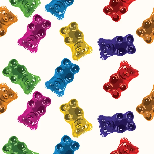 Vector seamless gummy bear candies pattern Royalty Free Stock Illustrations