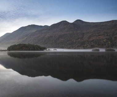 Crummock su sunri, güzel sonbahar sonbahar manzara resim