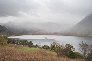 Crummock su sunri, güzel sonbahar sonbahar manzara resim