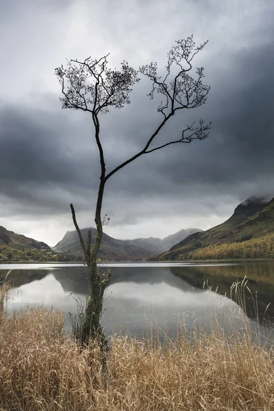 Beautiful Autumn Fall landscape image of Lake Buttermere in Lake — Stock Photo, Image