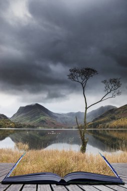 Lake Buttermere göl güzel sonbahar sonbahar manzara görüntüsü