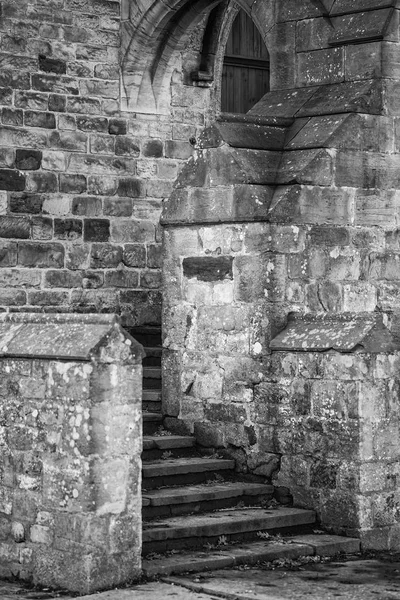 Black and white detail image of Regency period design steps into — Stock Photo, Image