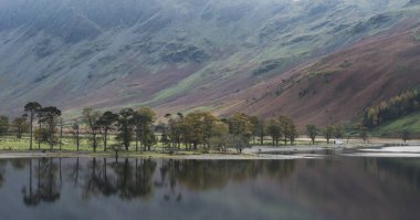 Lake Buttermere göl güzel sonbahar sonbahar manzara görüntüsü