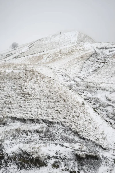 Beautiful Winter landscape image around Mam Tor countryside in P — Stock Photo, Image